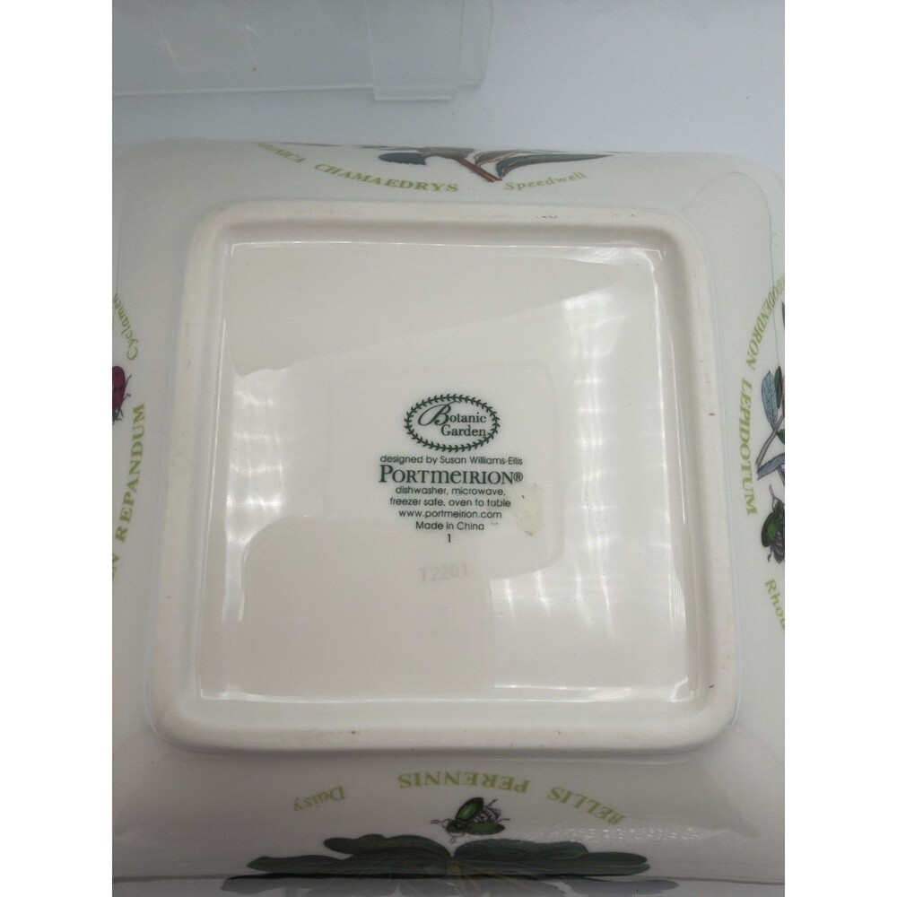 Portmeirion Botanic Garden Square Serving‎ Bowls Floral Set of 2 - Picture 7 of 8